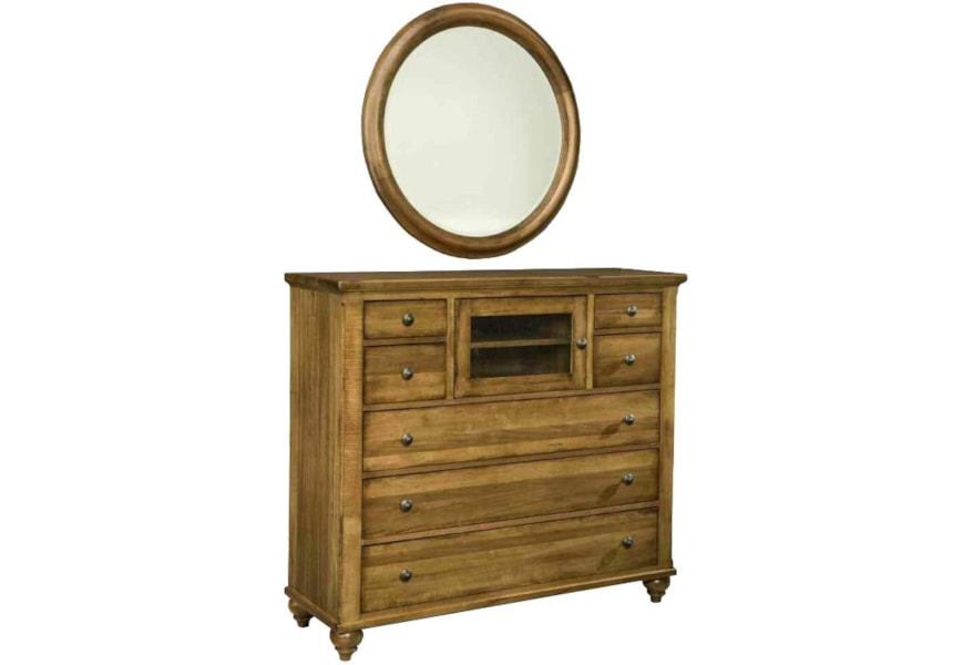 Durham Hudson Falls Country Home Media Chest And Mirror With Hudson Falls Country Home Media Chest