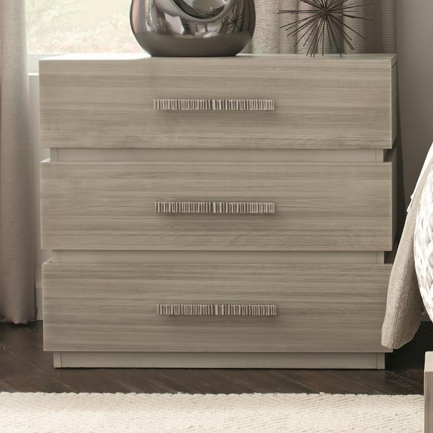 Durham Modern Simplicity Bedside Chest With 3 Drawers Stoney