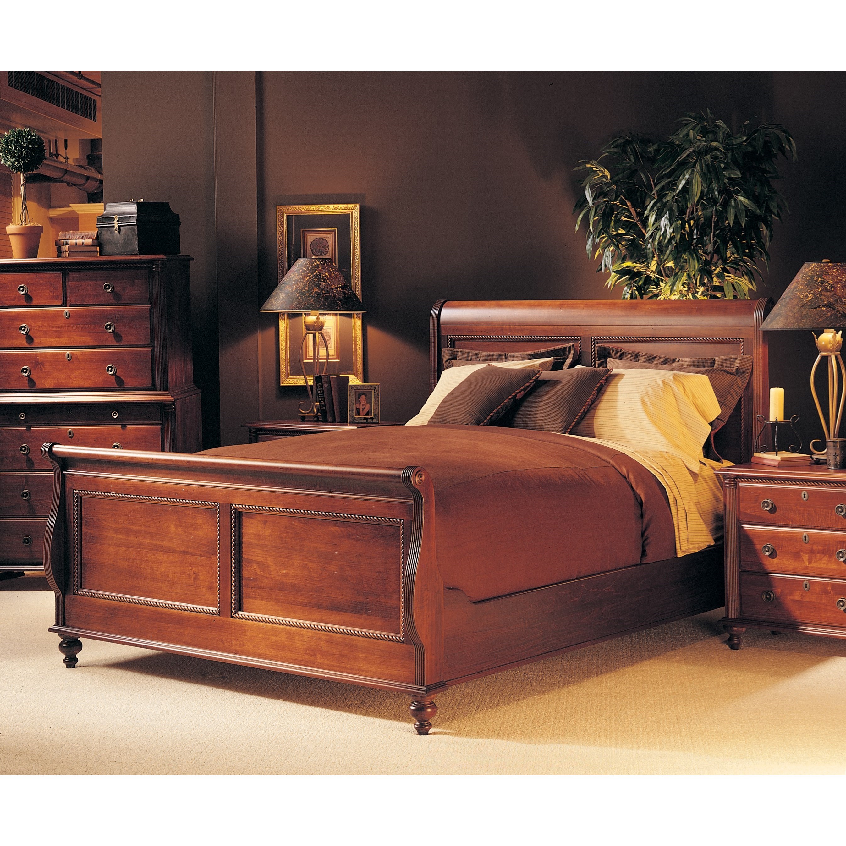 Durham Saville Row Traditional Solid Wood King Sleigh Bed Jacksonville Furniture Mart Sleigh Beds