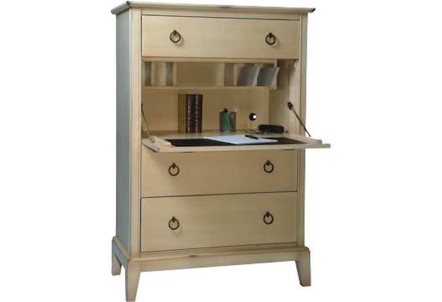 Durham Solid Choices Secretary Chest With Drop Down Writing Desk