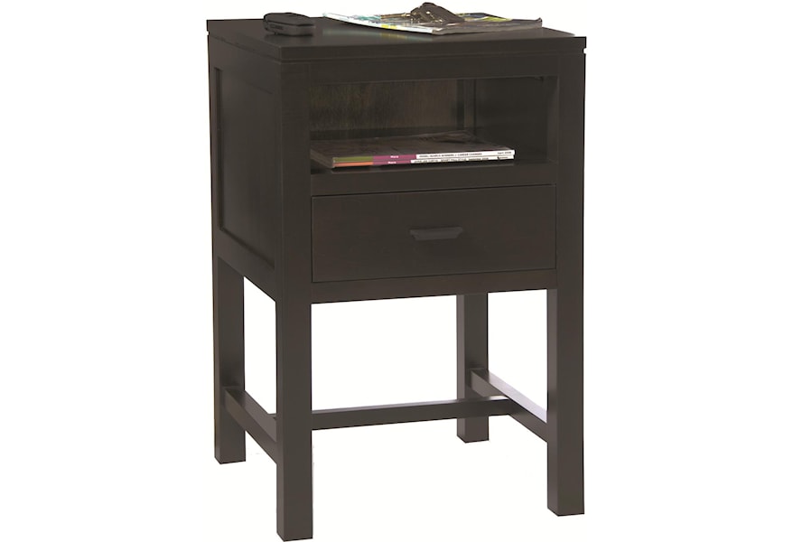 Durham Solid Choices Modern Contemporary Open Nightstand With