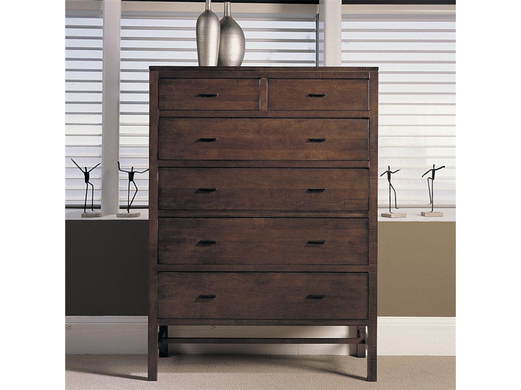 Durham Soma Vertical And Modern Six Drawer Chest Reid S Furniture Durham Soma Six Drawer Chest