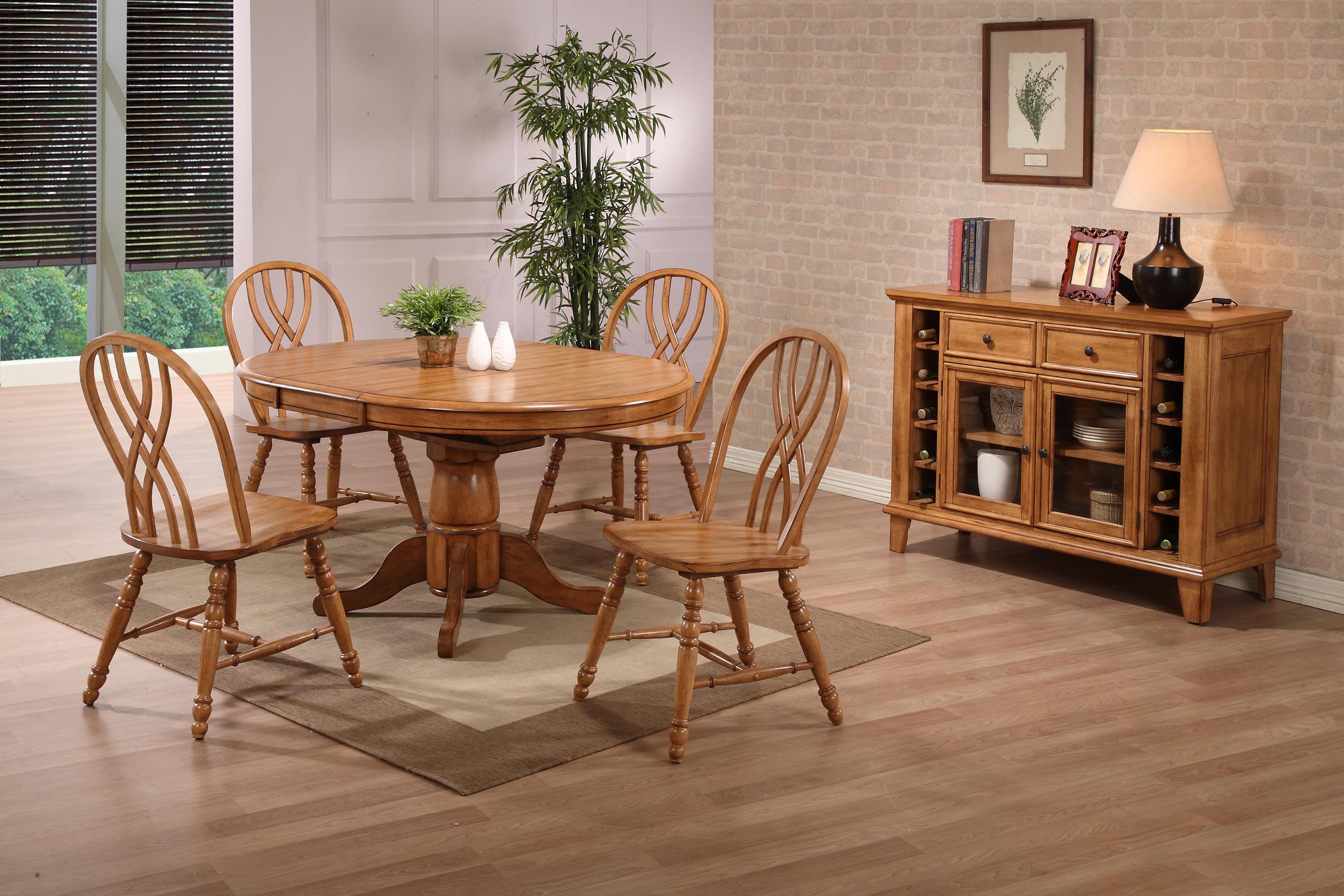 E C I Furniture Dining Solid Oak Single Pedestal Dining Table Johnny Janosik Kitchen Tables