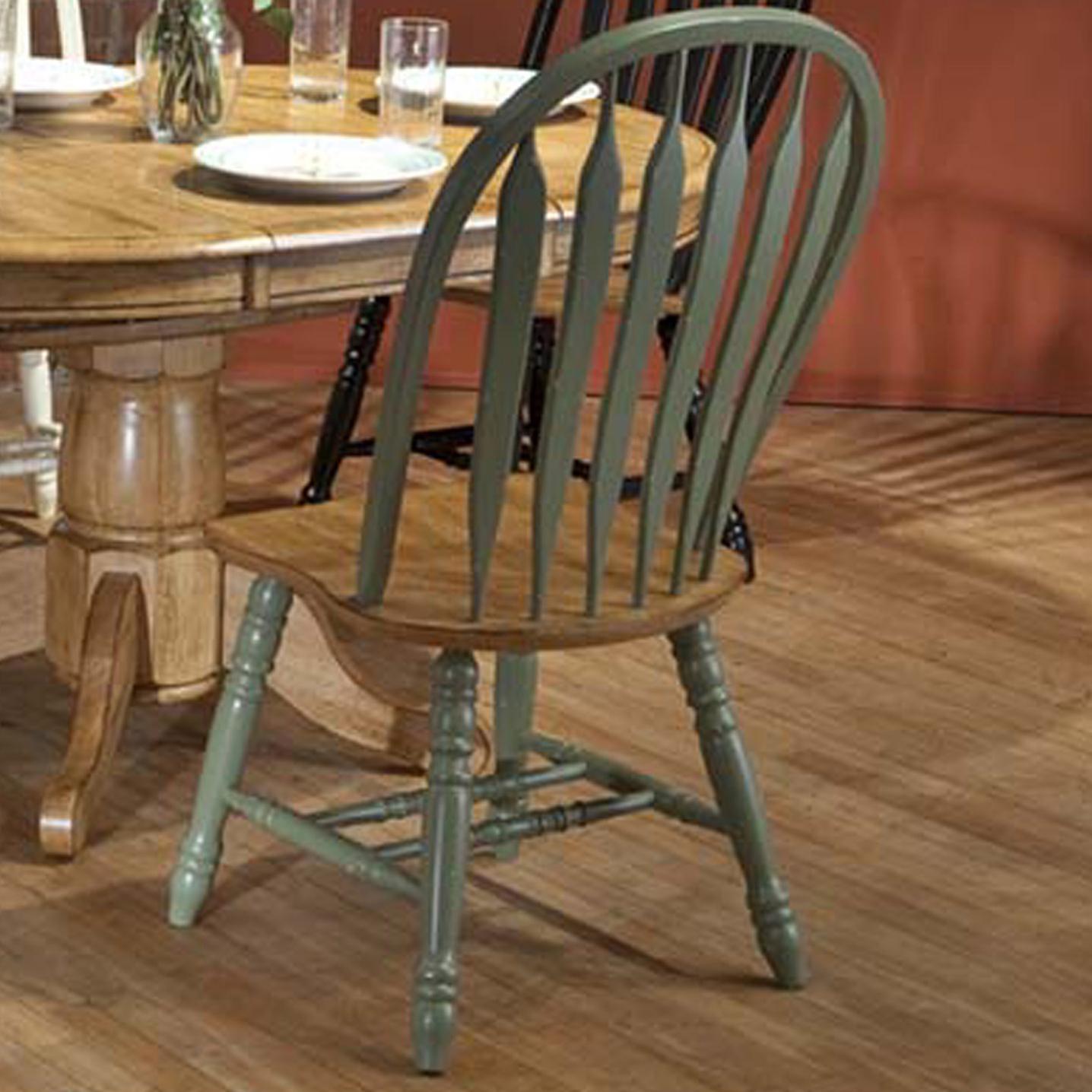 E C I Furniture Dining 2190 12 S Solid Oak Side Chair With Green Trim Becker Furniture World Dining Side Chairs
