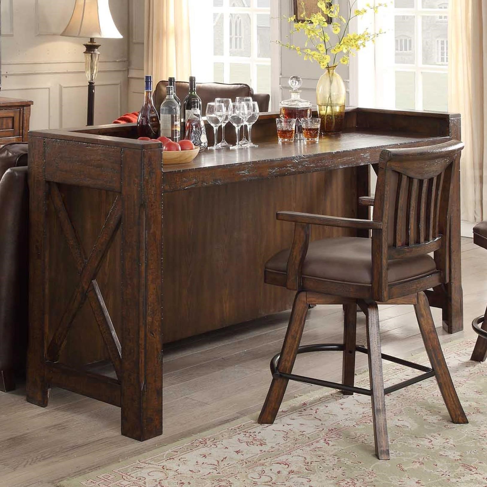 E C I Furniture Gettysburg Gettysburg Theater Bar With Stools Wayside Furniture Bar Sets