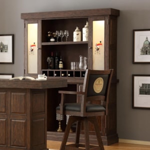 E C I Furniture Guinness Bar Back Bar And Hutch With Vented Area