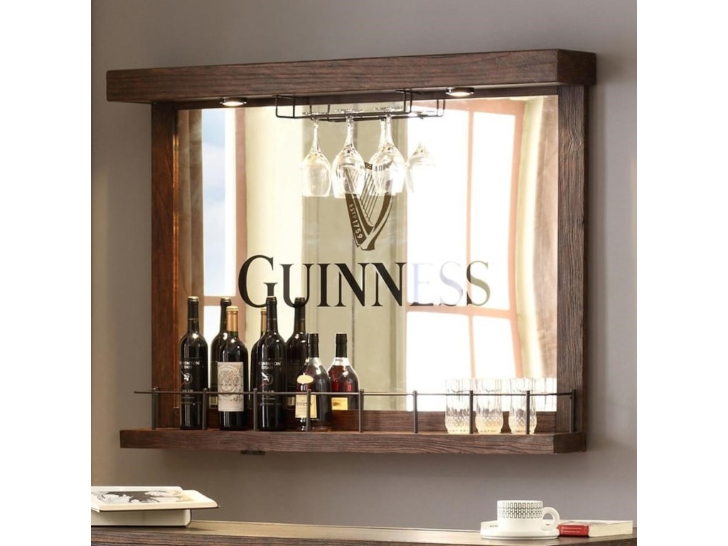 E C I Furniture Guinness Bar Back Mirror And Stemware Holder E C I Furniture Guinness Barback Bar Mirror