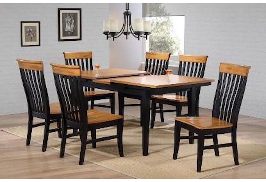 E C I Furniture Lancaster 1316751 Solid Wood Dining Table Dunk Bright Furniture Kitchen Tables