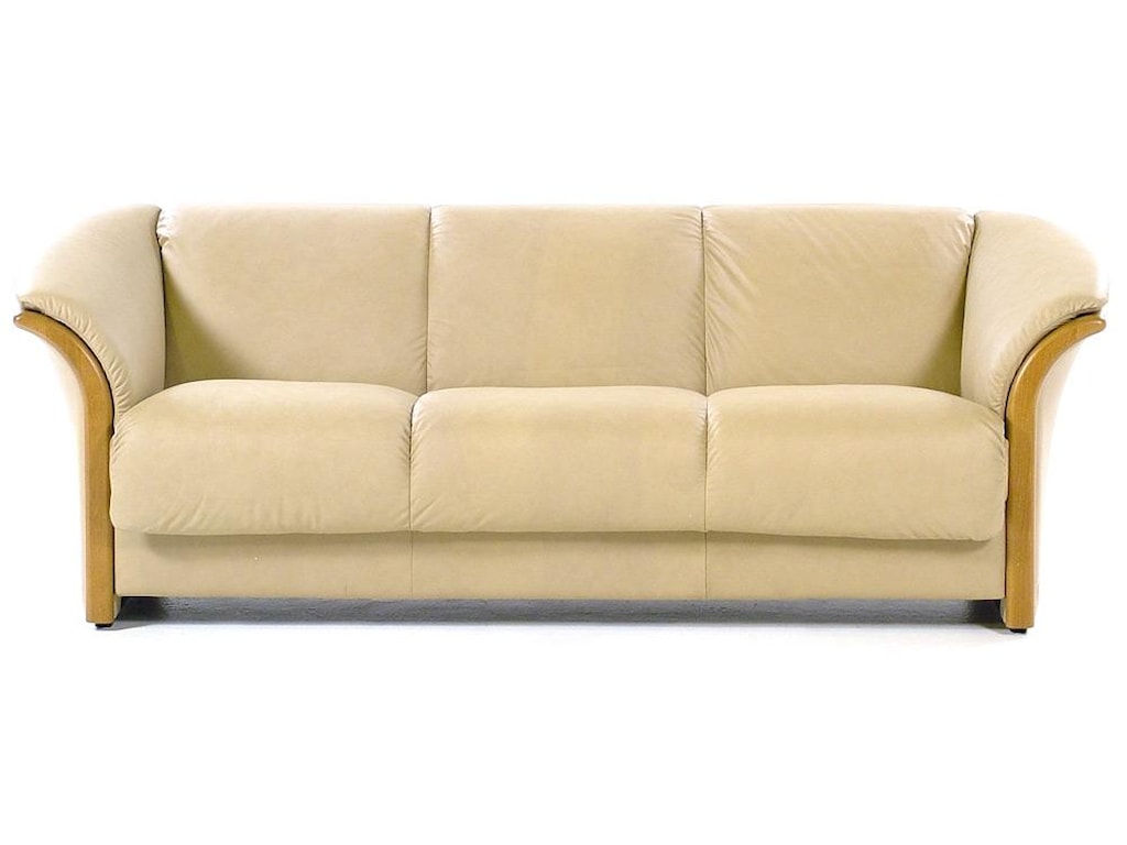 Stressless Manhattan Contemporary 3 Seat Sofa Paloma Sand Teak Stressless Manhattansofa