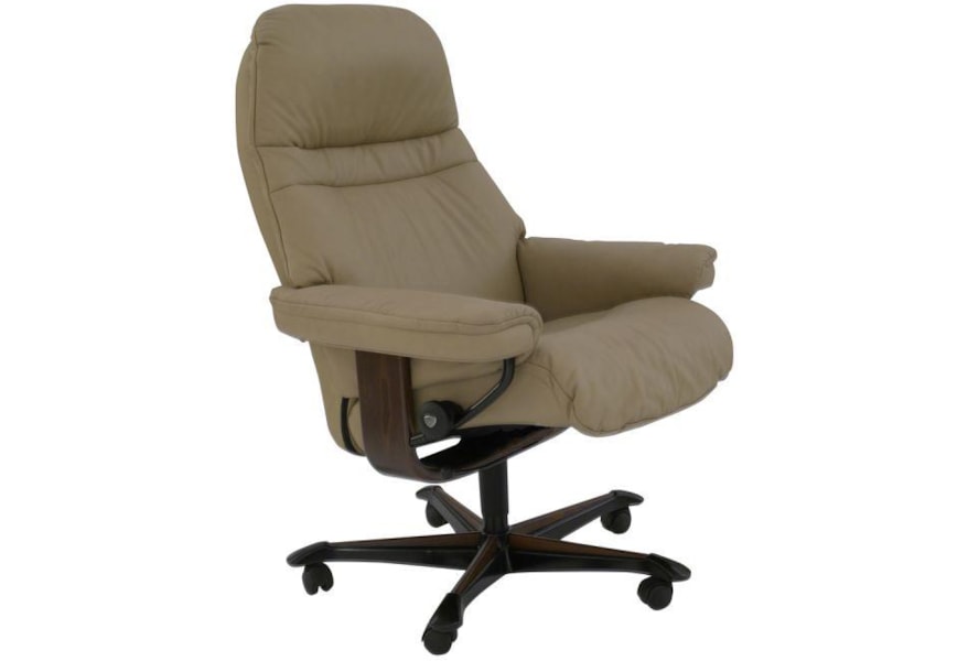 Stressless By Ekornes Sunrise Medium Stressless Office Chair Homeworld Furniture Executive Desk Chairs