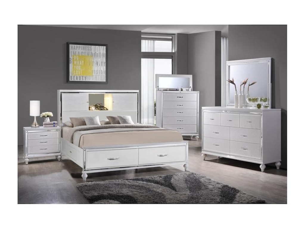 Elements International MiamiQueen Storage Bed