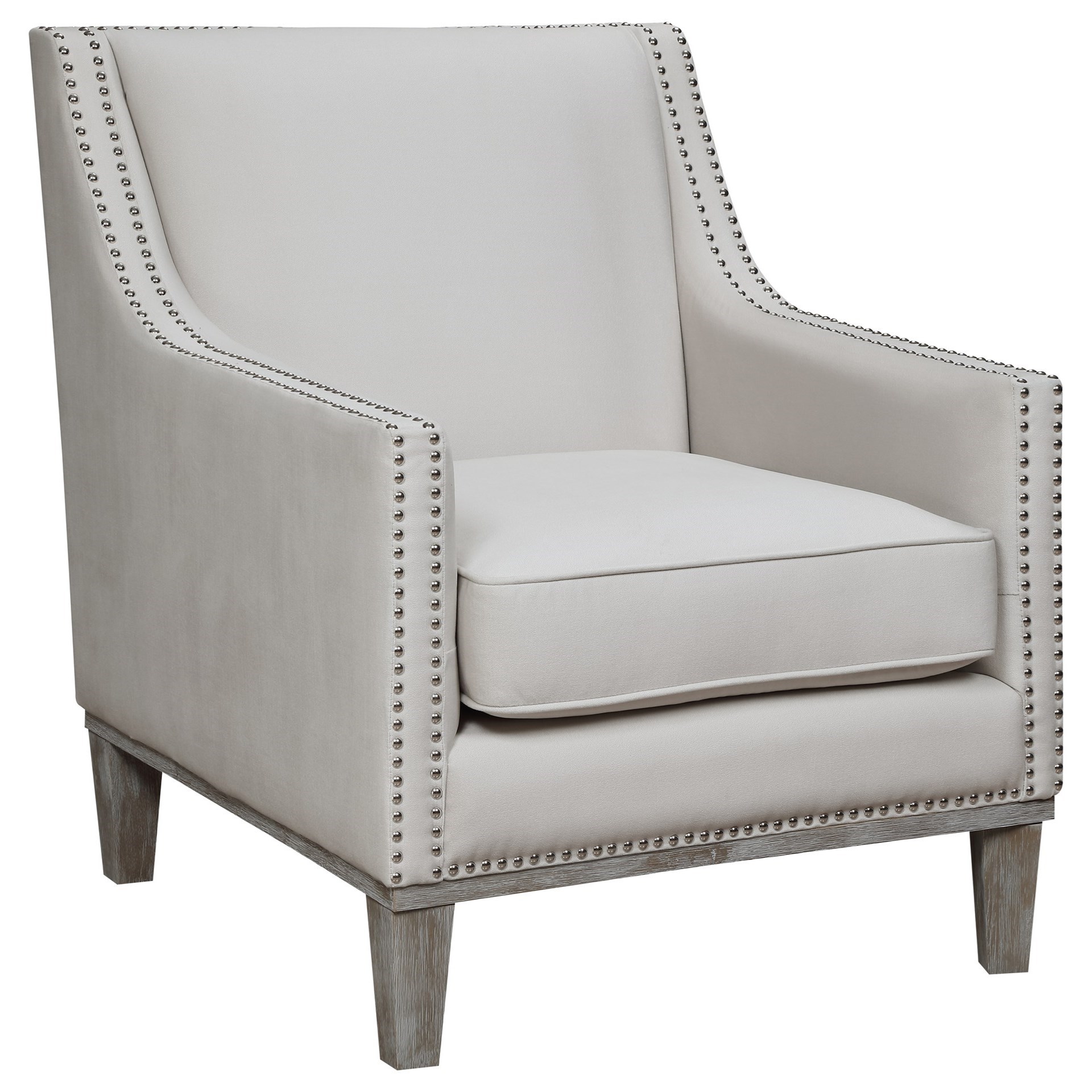 Elements Augusta Contemporary Accent Chair With Exposed Wood Legs