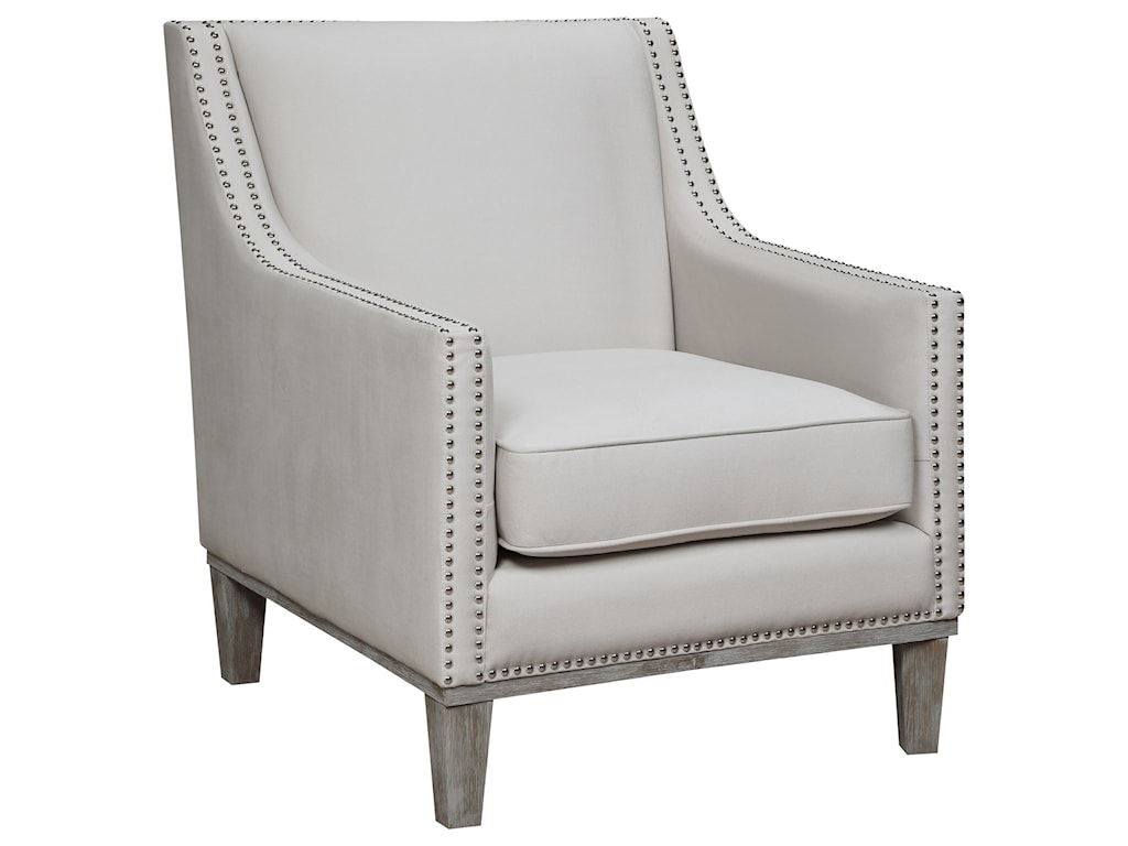 Elements Augusta Contemporary Accent Chair With Exposed Wood Legs