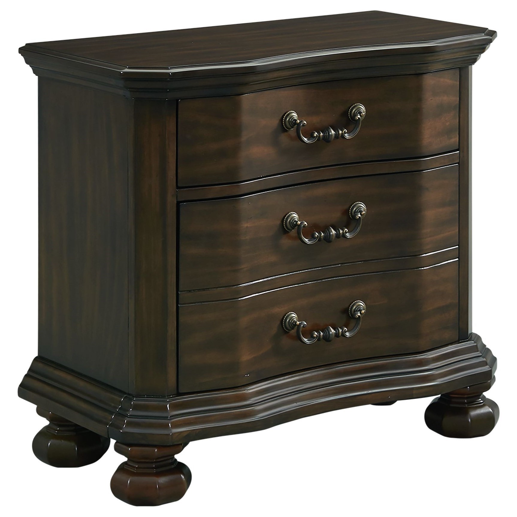 Elements International Avery Traditional 3 Drawer Nightstand With Usb Ports Bullard Furniture Nightstands