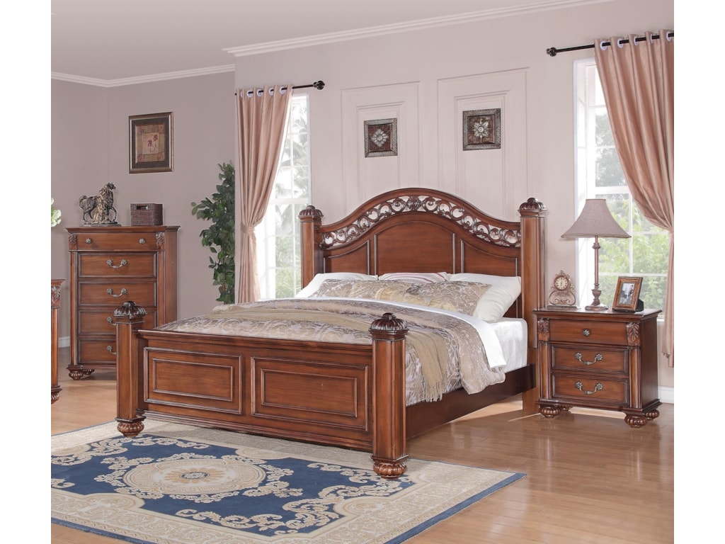 Elements Barkley Square Traditional Queen Poster 3 Piece Bedroom Set Royal Furniture Bedroom Groups 3 Piece Queen Size Bedroom Set