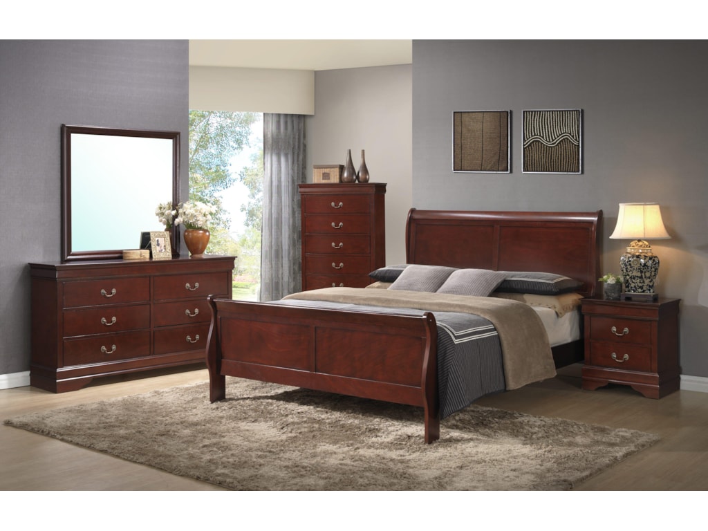 Elements International BelleviewCalifornia King Sleigh Bed