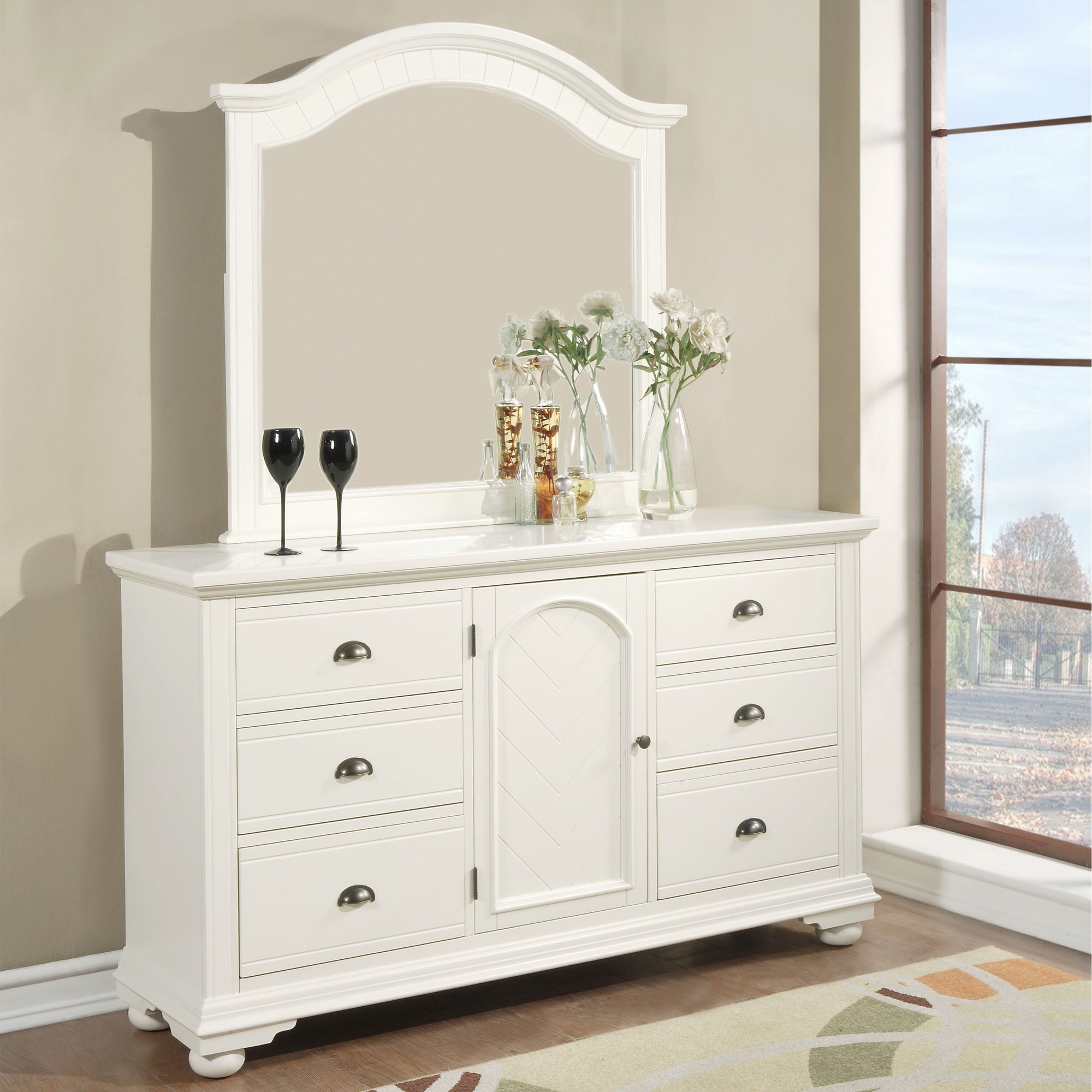 Elements International Brook Classic Dresser And Mirror Set