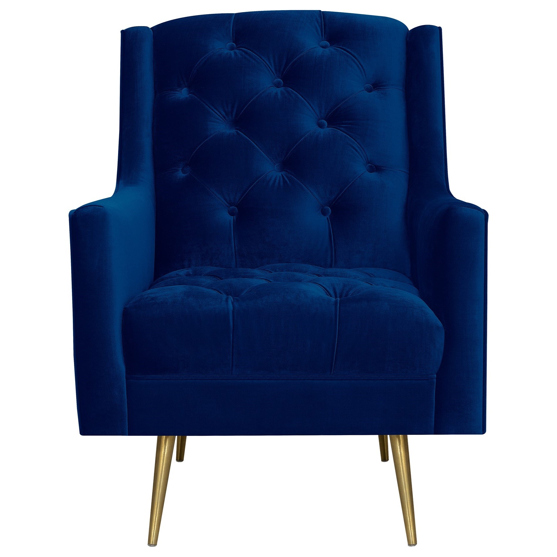 Elements Bryan Contemporary Button Tufted Accent Chair With Gold Legs Royal Furniture Upholstered Chairs