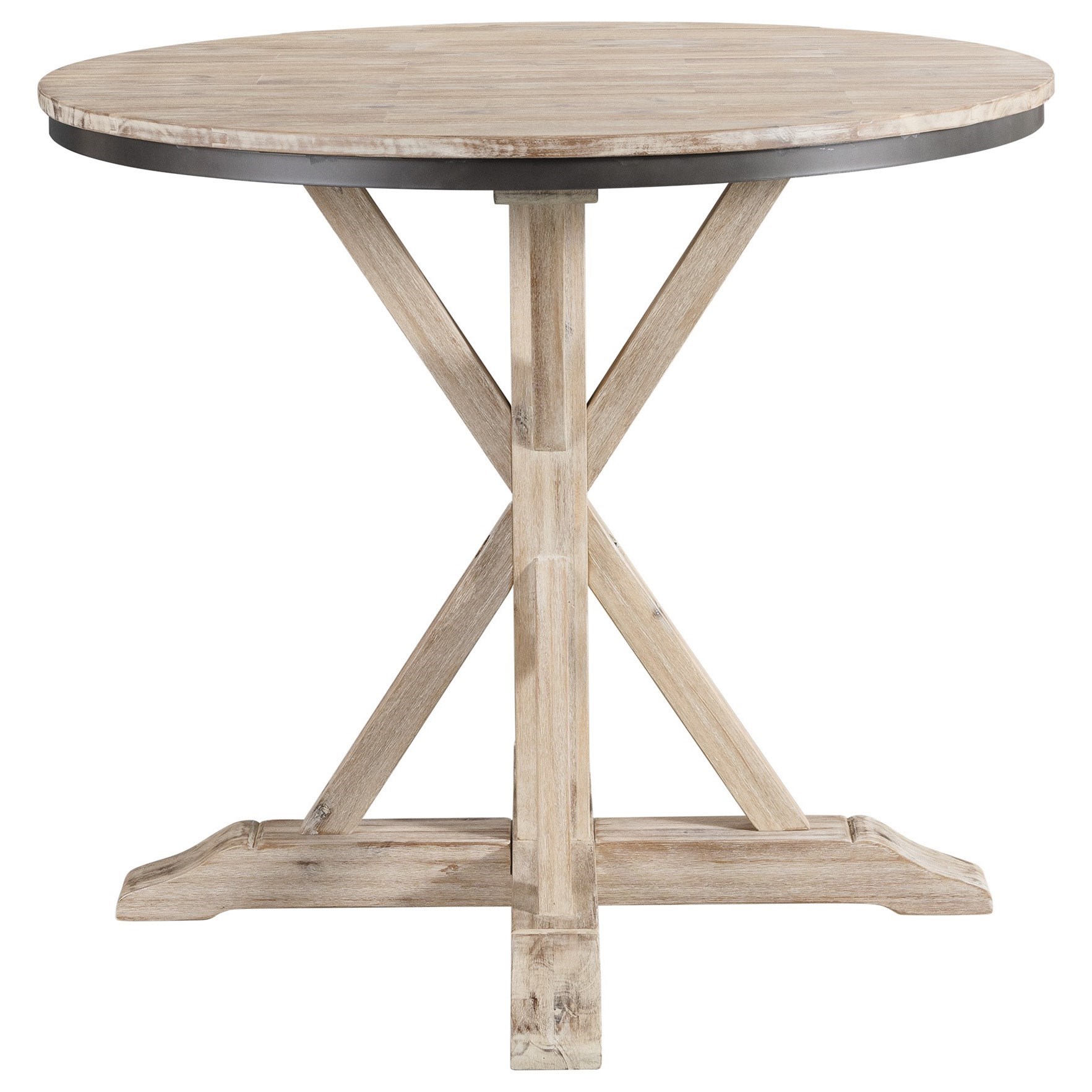 Elements International Callista Rustic Round Counter Height Dining Table Bullard Furniture Pub Tables