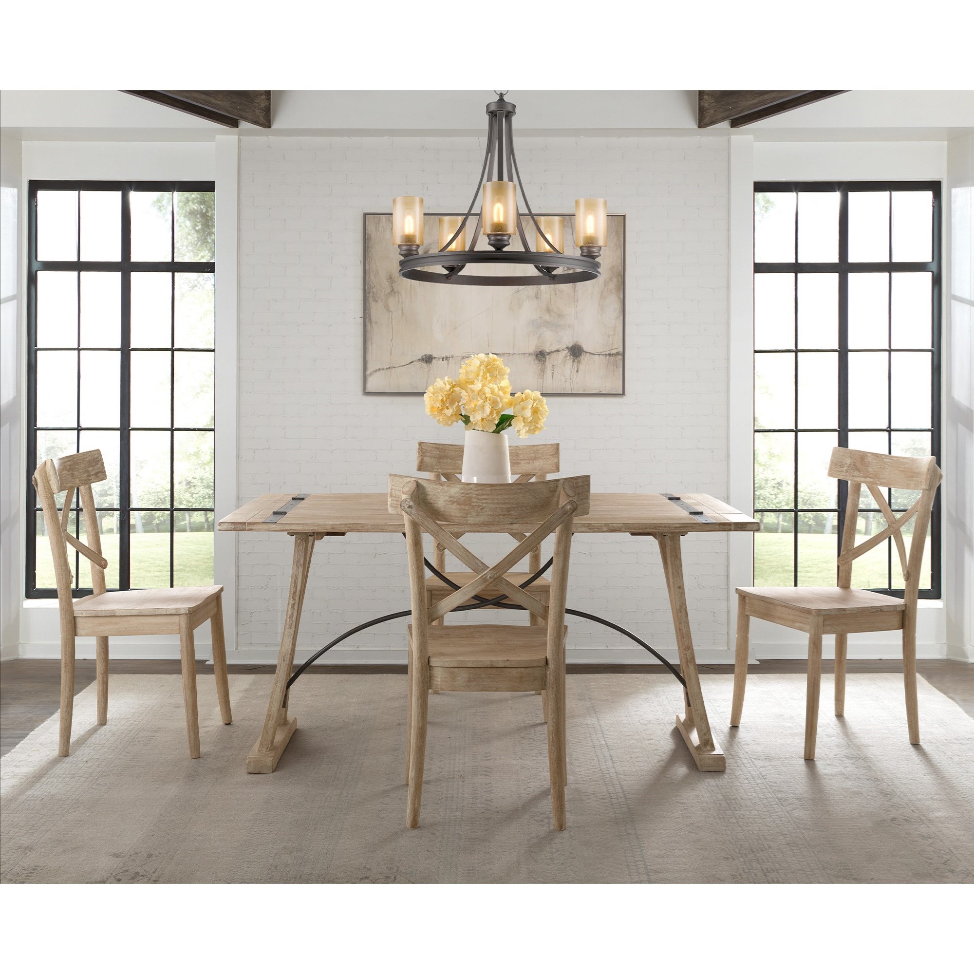 Elements Callista Rustic Folding Top 5 Piece Dining Set Royal Furniture Dining 5 Piece Sets