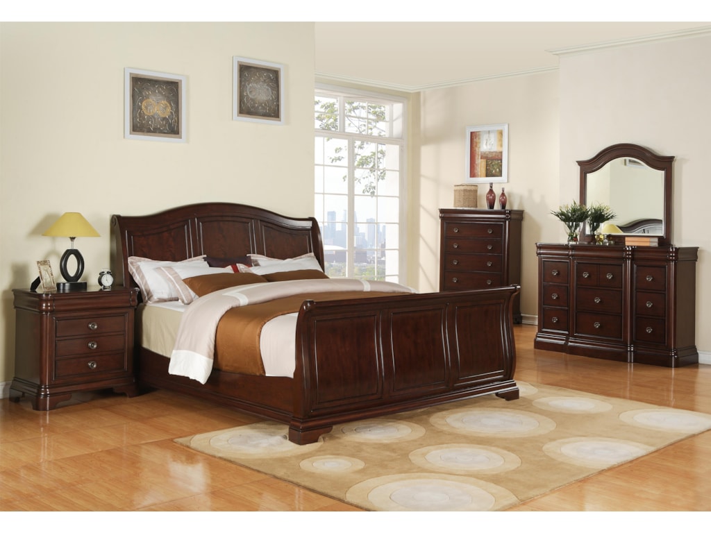 Elements International CameronCal King Sleigh Bed