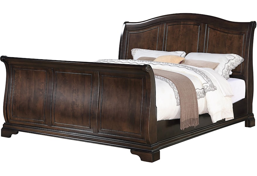 Elements International Cameron Queen Transitional Arched Sleigh Bed Johnny Janosik Sleigh Beds