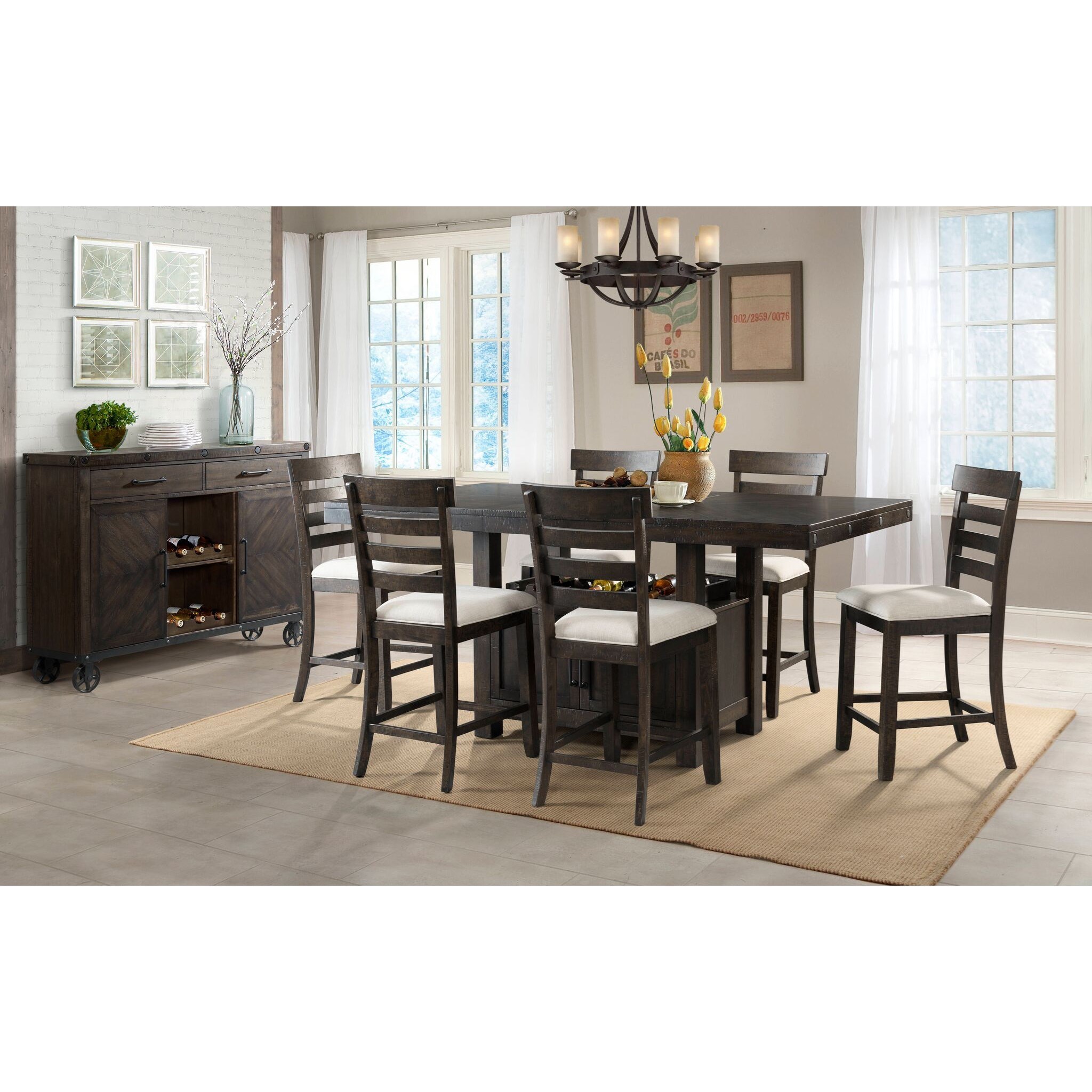 Elements Colorado Counter Height Dining Set With Built In Storage Royal Furniture Pub Table And Stool Sets