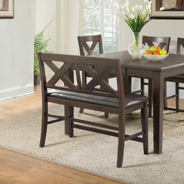 Elements International Copper Ridge Counter Height Bench With X