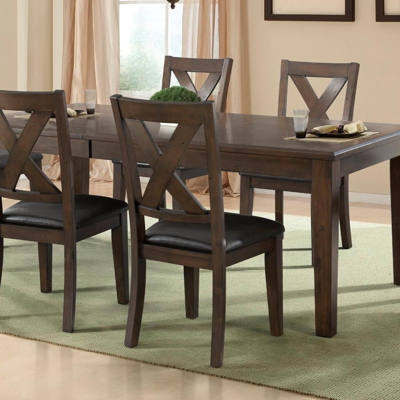 Elements International Copper Ridge Dcr100sc Wood Side Chair With X Backrest Household Furniture Dining Side Chairs