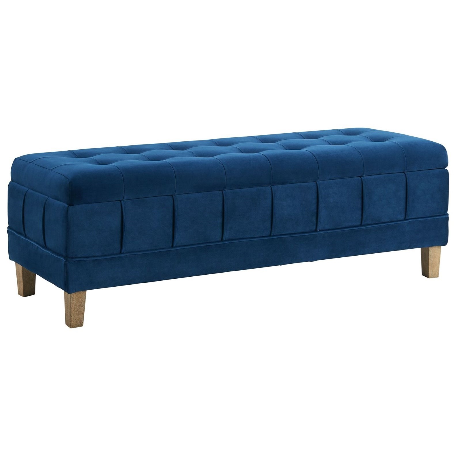 Elements International Crosby Rectangular Velvet Tufted Storage Ottoman With Tufted Top Story Lee Furniture Ottomans