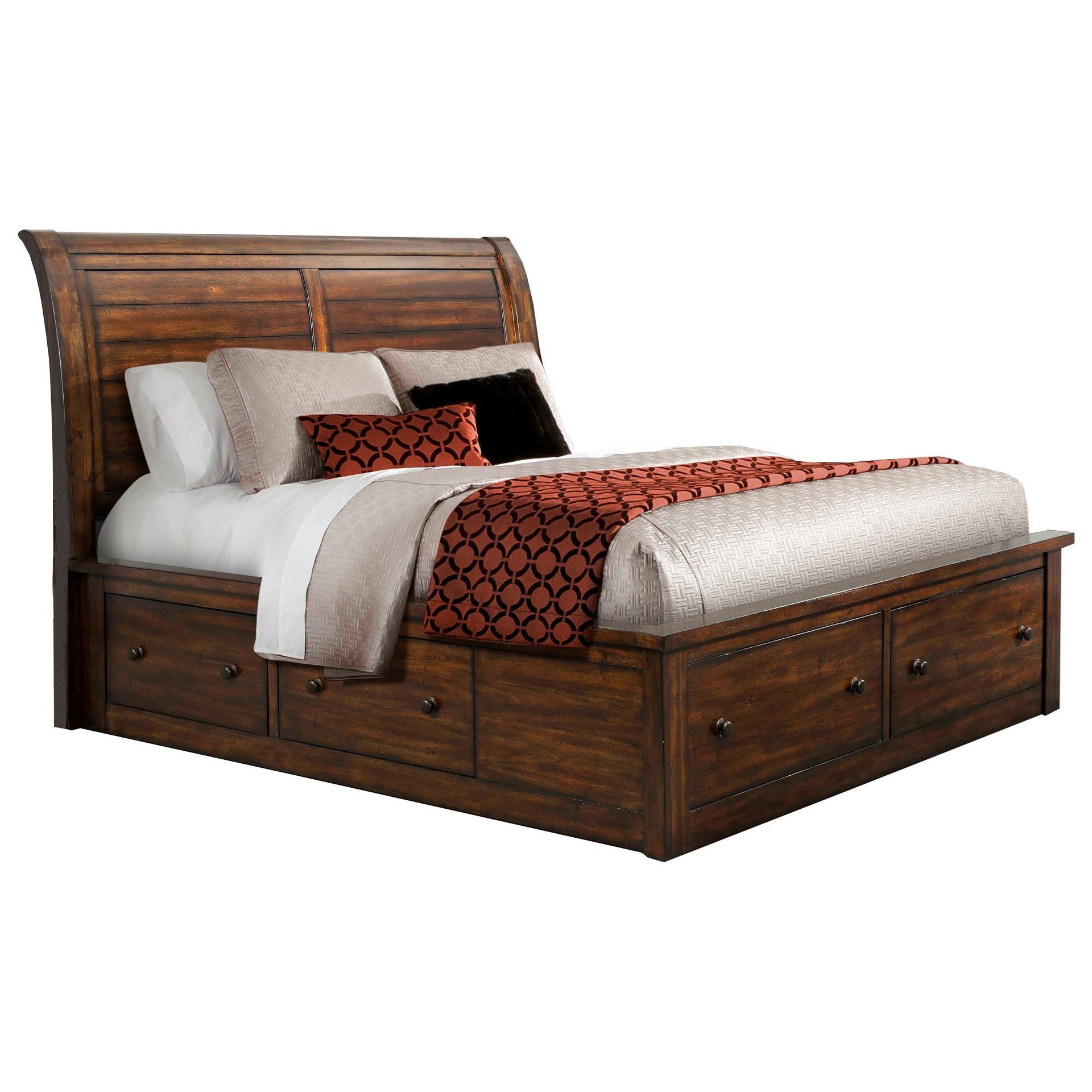 Elements International Boardwalk Ds650qb Queen Sleigh Storage Bed