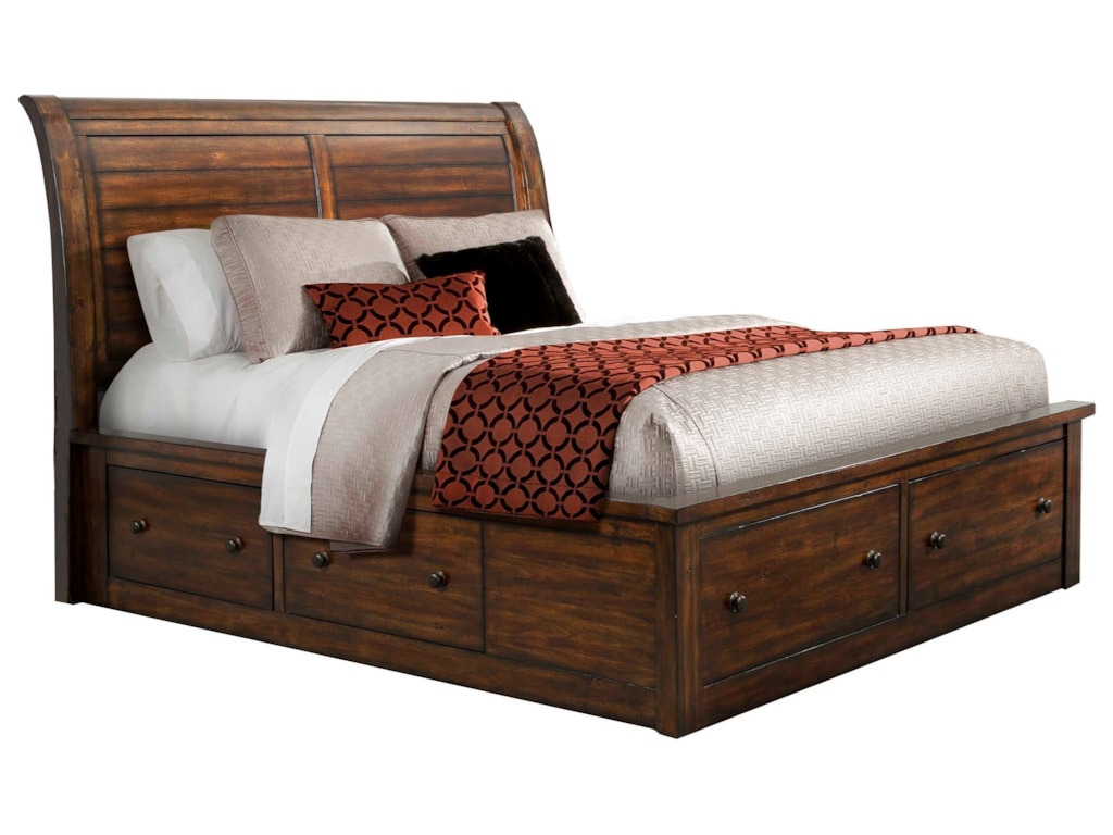 Elements International Boardwalk Ds650qb Queen Sleigh Storage Bed