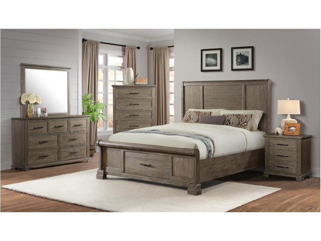 Elements International DaybreakCalifornia King Headboard and Footboard Bed