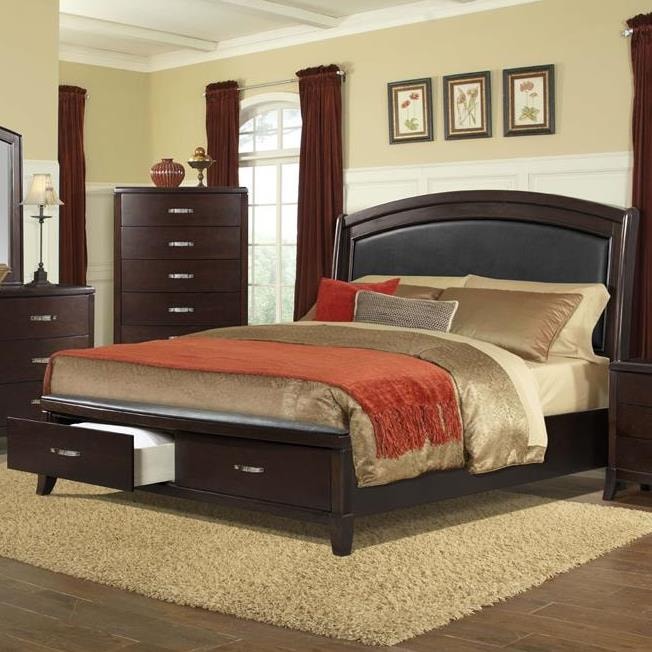 Elements International Delaney Queen Low Profile Bed With Storage Elements International Delaneyqueen Low Profile Bed