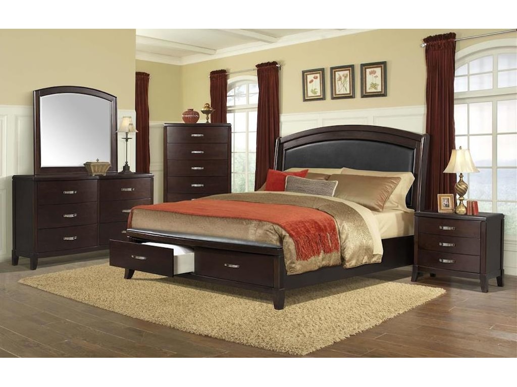 Elements International DelaneyFull Low Profile Bed
