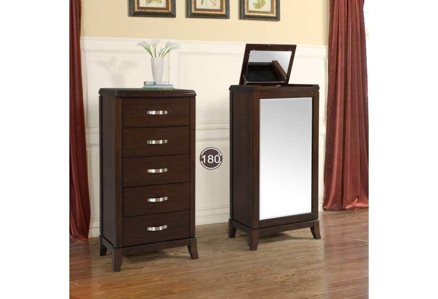 Elements International Delaney Spinning Five Drawer Lingerie Chest