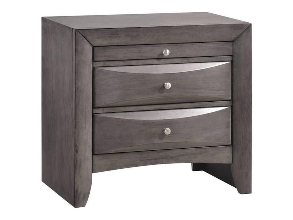 Elements international emily eg100ns night stand with pull out tray dunk bright furniture night stands