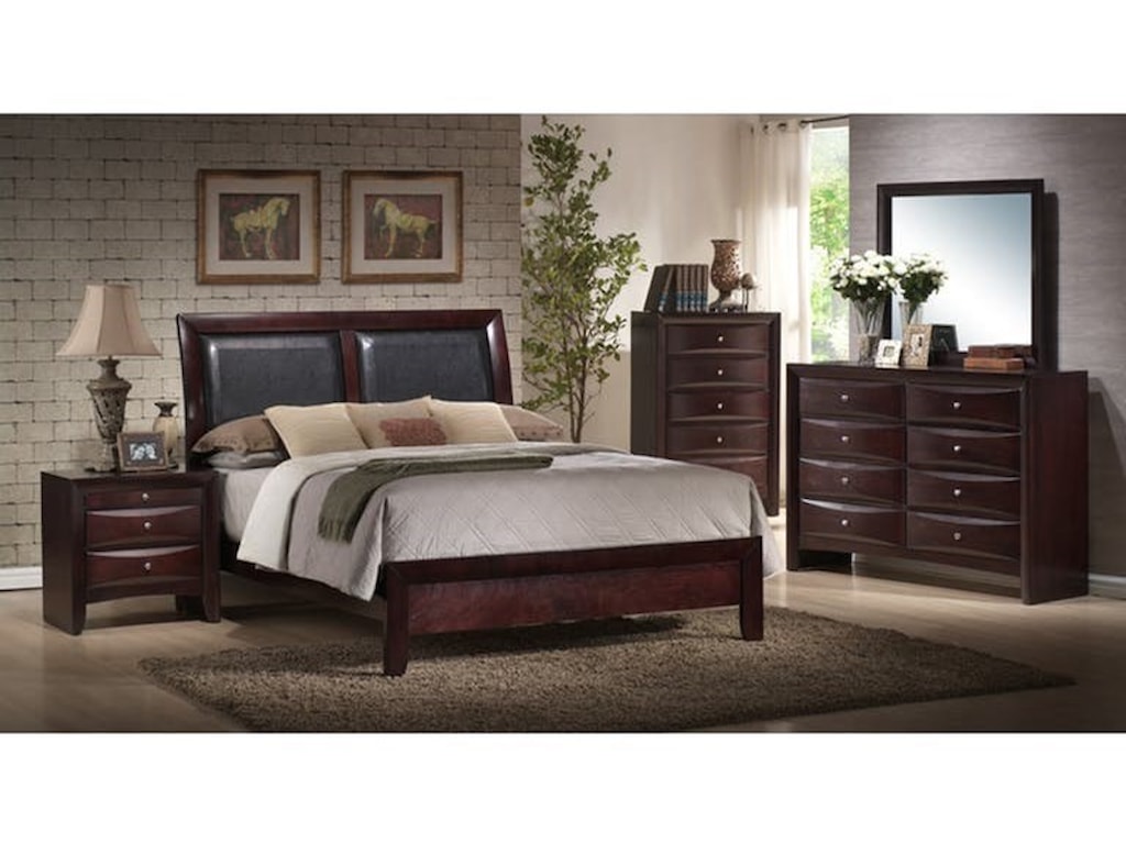 Elements International EmilyQueen Upholstered Bed