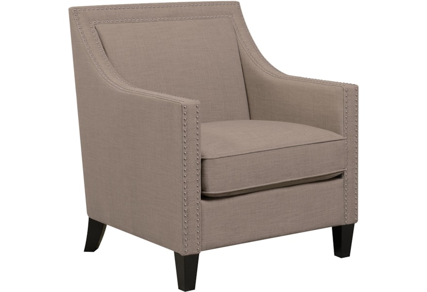 Elements International Erica Transitional Accent Chair With Chrome Nails Lindy S Furniture Company Upholstered Chairs