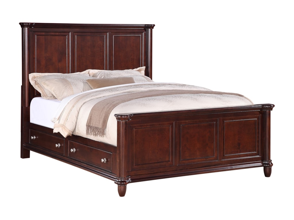 Elements Hamilton Queen Transitional Rich Brown Panel Bed With