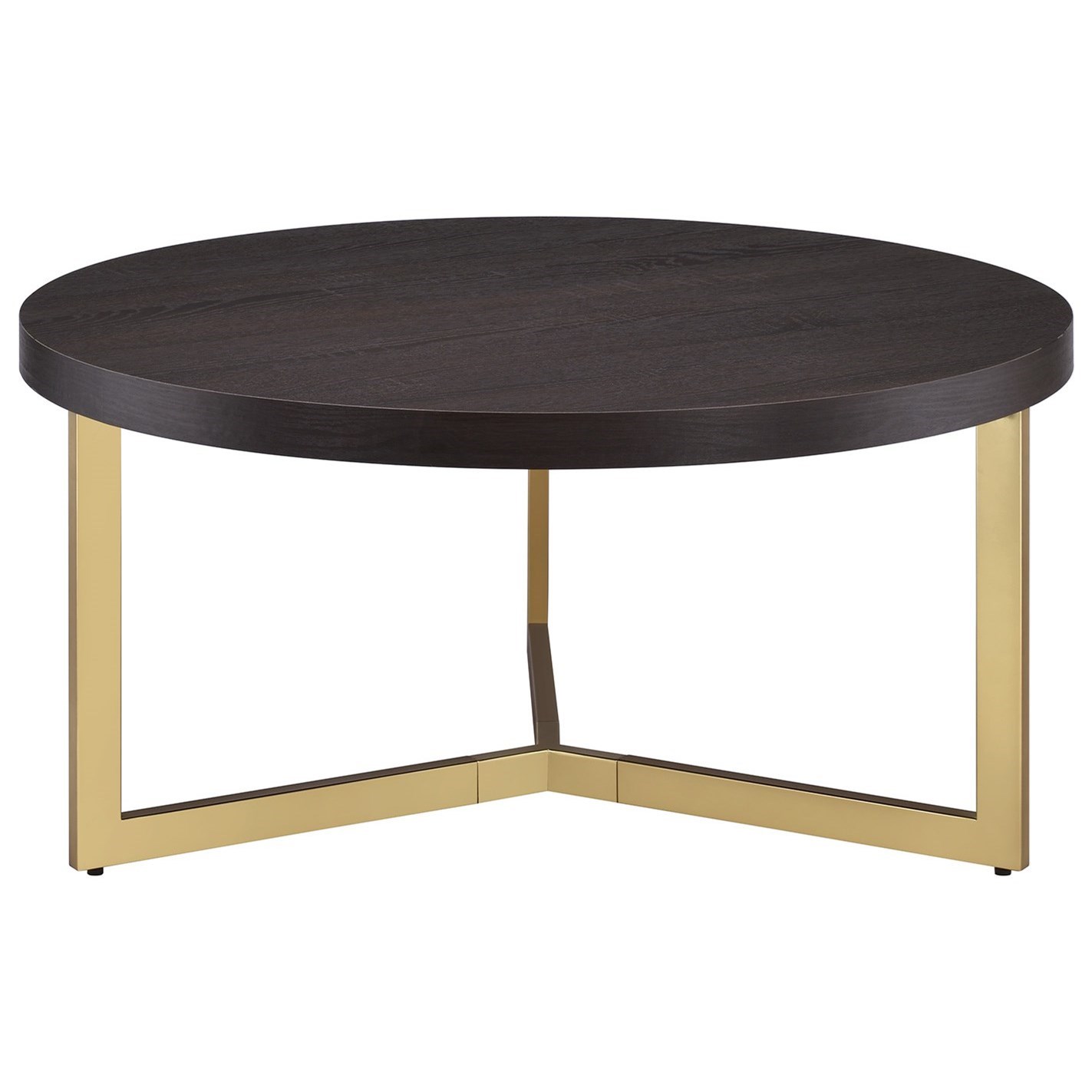 Elements International Harper Chp100cte Contemporary Round Coffee Table With Metal Base Becker Furniture Cocktail Coffee Tables