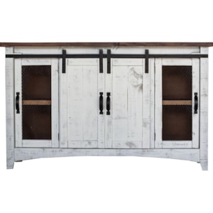 Elements International Hugo Farmhouse Style Barn Door Console