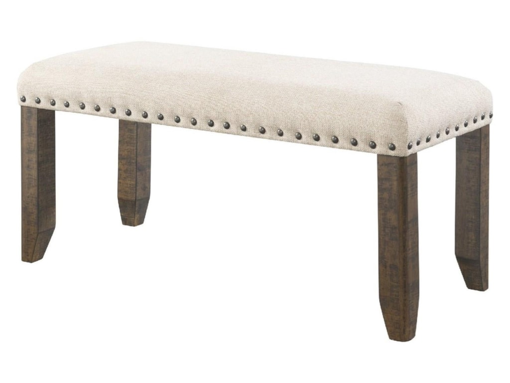 Elements Jax Rustic Dining Bench With Nailhead Trim Royal