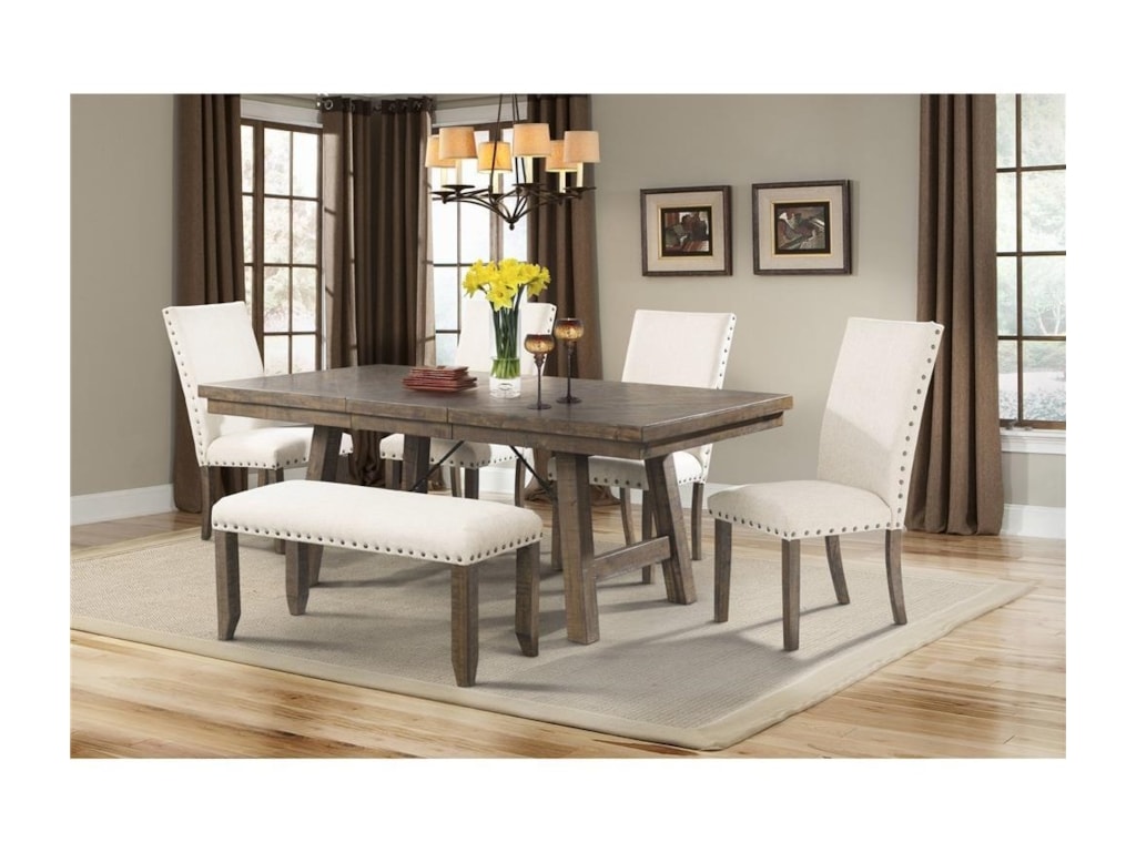 Elements Jax Rustic Dining Table With 18 Inch Leaf Royal Elements Jax Rustic Dining Table With 18 Inch Leaf Royal