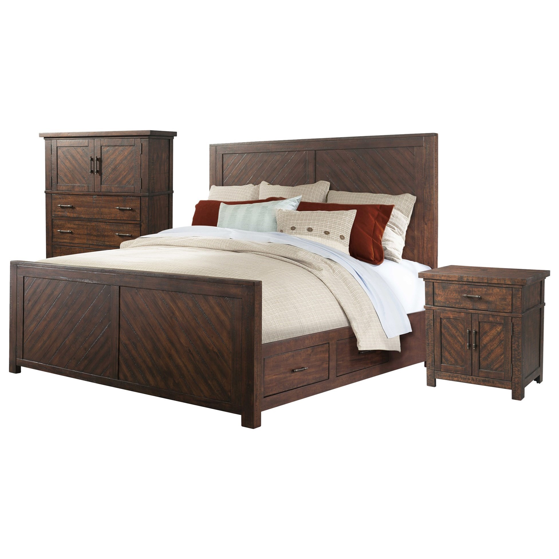 Elements International Jax JX600QB3PC 3 Piece Queen Bedroom Set 