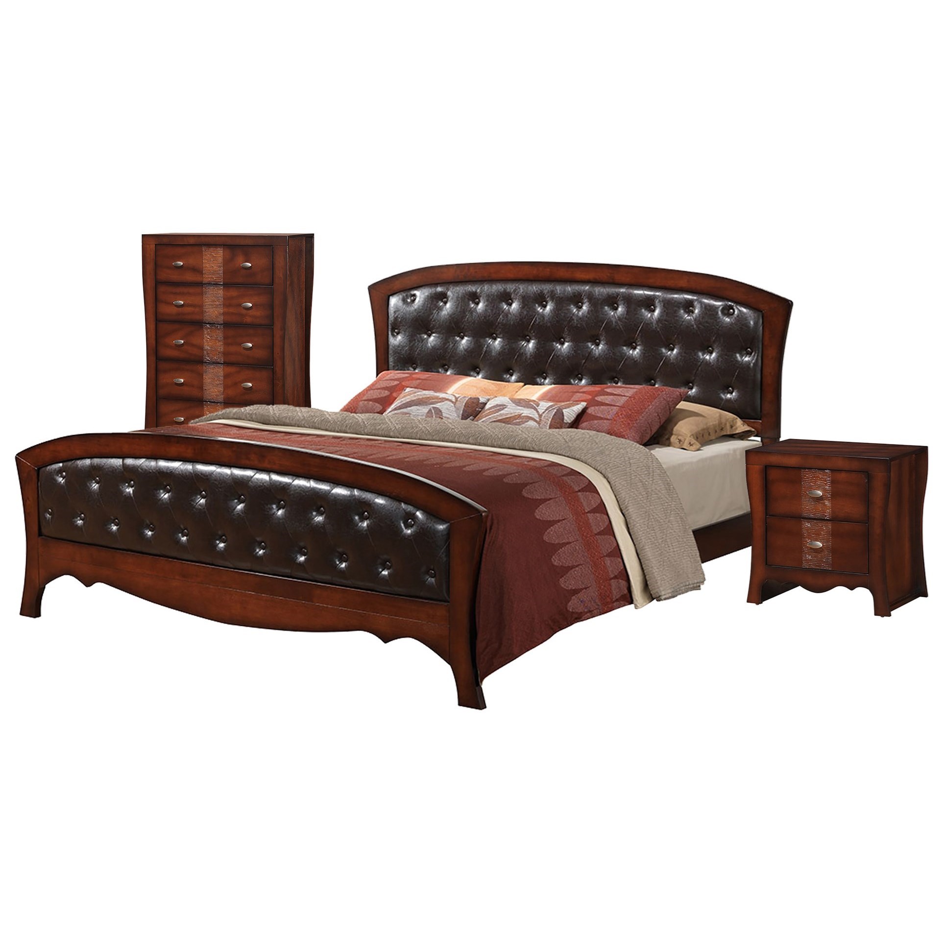 Elements International Jenny Jn100kb3pc 3 Piece King Bedroom Set