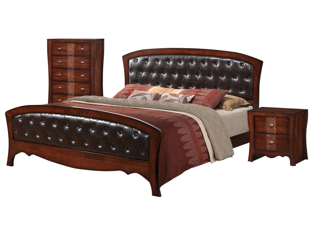 Elements International Jenny Jn100kb3pc 3 Piece King Bedroom Set