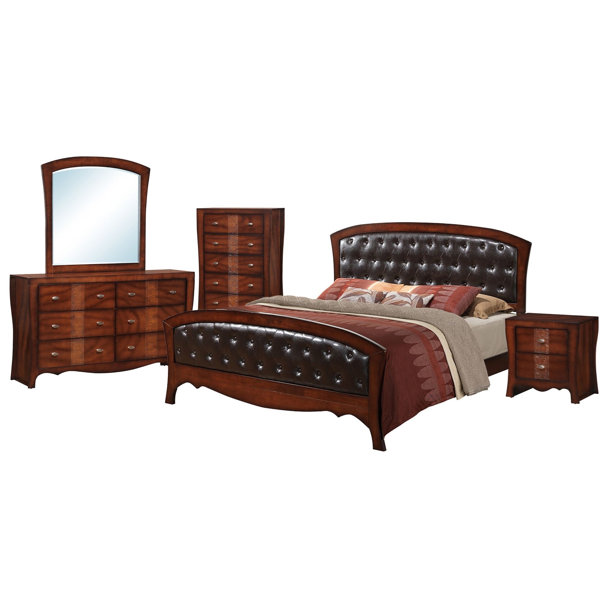 Elements International Jenny Jn100qb5pc 5 Piece Queen Bedroom Set