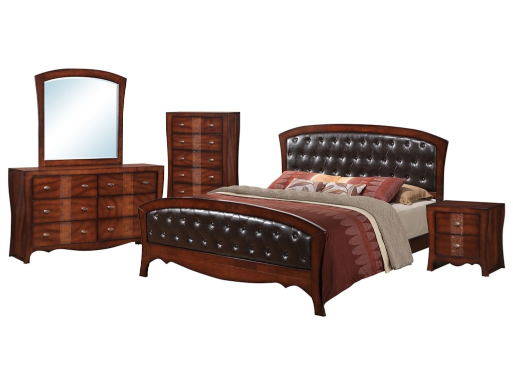 Elements International Jenny Jn100qb5pc 5 Piece Queen Bedroom Set