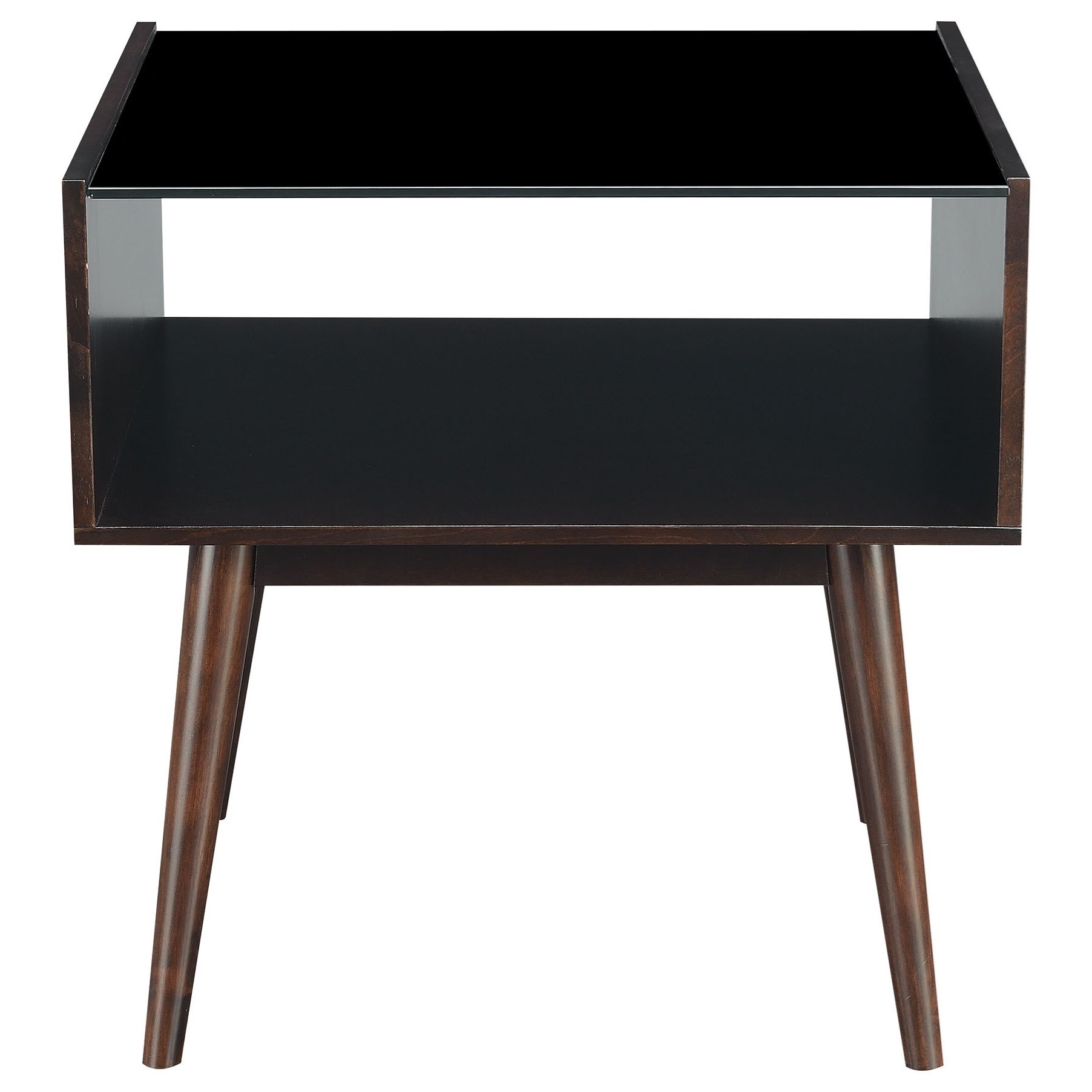 Elements June Mid Century Modern End Table With Open Shelf Royal Furniture End Tables